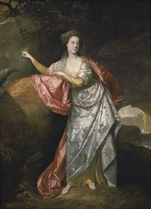 Ann Cargill syntyi Brown Mirandana Shakespearen Myrskyssä. Lontoo, Covent Garden Theatre tekijältä Johann Zoffani