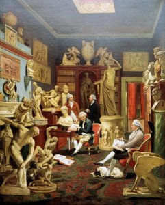 Charles Townley veistosgalleriassa, Park Street, Lontoo 1782, maalaus Johann Zoffany (1733-1810), öljy kankaalle