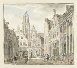 Nieuwstraat Utrechtissa, josta on näkymät Dom Towerille tekijältä Johanna de Bruyn
