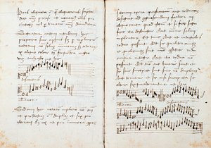 Sivu Johannes Tinctorisin musiikin teoriakirjasta tekijältä Johannes (c.1435 1511) Tinctoris