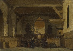 Maaslandin kirkon sisätilat tekijältä Johannes Bosboom