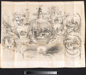 Sarjakuva Leidenin opiskelijaalmanakissa, 1854