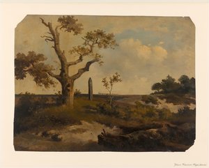 Maisema juna edessä tekijältä Johannes Franciscus Hoppenbrouwers (signed by artist)