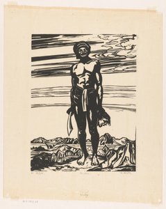 The Warrior (alkuperäinen nimi esineessä) tekijältä Johannes Frederik Engelbert ten Klooster (signed by artist)