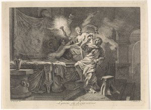 Ceres estää Triptolemuksen murhan Lyncus ja Loup-cervier (otsikko esineessä) Raamatulliset, mytologiset ja allegoriset esitykset (sarjan nimi)