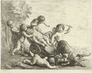 Putti vuohivaunulla
