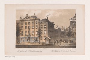 Handel-Maatschappijin pääkonttori Amsterdamissa Kauppayhtiön rakennus (nimike esineellä) tekijältä Johannes Hilverdink