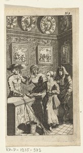 Teeskennelty paholainen Kirjakuvitus Simon de Vriesille, seitsemälle Duyvelenille, joka hallitsee ja palvelee Hedendaeghsche Dienstmaegdeniä, Amsterdam, 1682