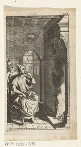 Hieno paholainen Kirjakuvitus Simon de Vriesille, seitsemälle Duyvelenille, joka hallitsee ja palvelee Hedendaeghsche Dienstmaegdeniä, Amsterdam, 1682