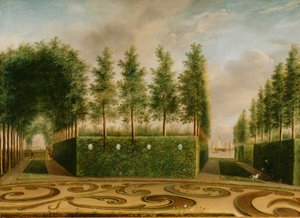 Muodollinen puutarha, 1766 tekijältä Johannes Janson