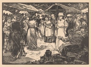 Markkinamaisema miesten ja naisten kanssa tekijältä Johannes Josephus Aarts