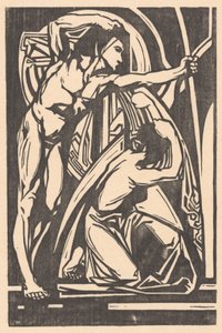 Seisova mies ja polvistuva nainen tekijältä Johannes Josephus Aarts