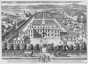 Lintuperspektiivistä Burlington House, Piccadilly, Westminster, c1707 1911