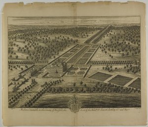 Melton Constable Norfolkin kreivikunnassa, levy 51, Britannia Illustrata tekijältä Johannes Kip