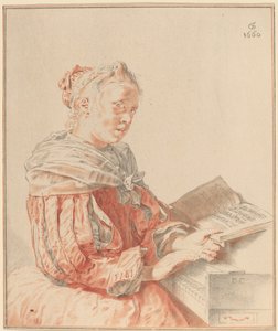 Nuori tyttö näppäimistöllä, 1767.