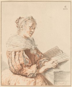 Nuori tyttö näppäimistöllä, 1767.