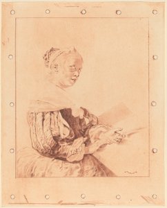 Nuori tyttö näppäimistöllä, 1767. tekijältä Johannes Kornlein