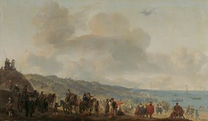 Englannin Kaarle II:n lähtö Scheveningenistä 2. kesäkuuta 1660 tekijältä Johannes Lingelbach