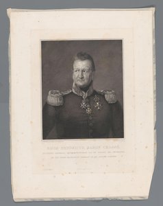 David Hendricus, paroni Chassé, kenraaliluutnantti, Antwerpenin linnoituksen ja Hänen Majesteettinsa merivoimien komentaja itäisellä Scheldtillä (nimi esineessä) tekijältä Johannes Philippus Lange