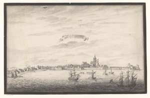 Näkymä Colombosta De Stadt ja Kastel Von Colombo. On The Eijland Ceijlon (otsikko esineessä) tekijältä Johannes Rach (possibly)