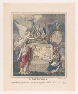 Allegorinen hautausmuistomerkki Jan Carel Josephus van Speijkille Muistomerkki, joka on omistettu kuolemattoman sankarin J.C.J. van Speijk (otsikko esineessä) tekijältä Johannes Steyn