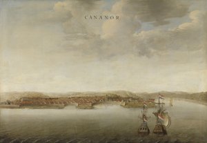 Näkymä Cannanoresta Malabarin rannikolla Intiassa, n. 1662-3