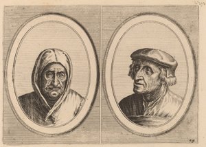 "Aecht Sonder-ziel" ja "Heertje Al-te-mooy" tekijältä Johannes and Lucas van Doetechum after Pieter Bruegel the Elder