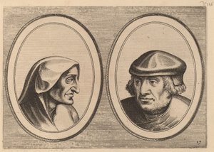 "Erdighe Kniertje" ja "Unbekommerde Klaes" tekijältä Johannes and Lucas van Doetechum after Pieter Bruegel the Elder