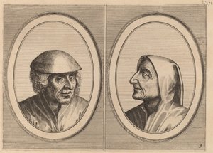 "Kees Geldt-sack" ja "Kaarighe Truy" tekijältä Johannes and Lucas van Doetechum after Pieter Bruegel the Elder