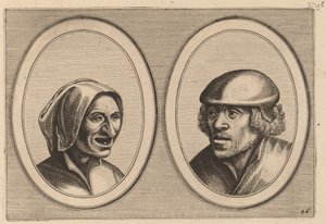 "Woman Verneem-al" ja "Hans de Pluym-strijcker" tekijältä Johannes and Lucas van Doetechum after Pieter Bruegel the Elder
