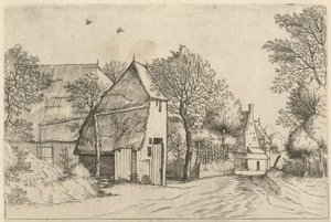 Village Road ja Draw Well tekijältä Johannes and Lucas van Doetechum after the Master of the Small Landscapes