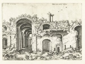 Kolmas näkymä Diocletianuksen kylpylöistä Rooman rauniot, 1561 (sarjan nimi)