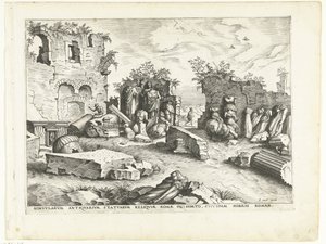 Puutarha, jossa on antiikkipatsaita Rooman rauniot, 1561 (sarjan nimi)