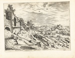 Toinen näkymä Palatinuksen kukkulalle Roomassa Rooman rauniot, 1561 (sarjan nimi)