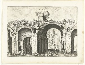Toinen näkymä Diocletianuksen kylpylöistä Rooman rauniot, 1561 (sarjan nimi)