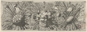 panoplia. Frieze roomalaisilla aseilla, yläosa Panoplia sev armamentarium… (sarjan nimi)