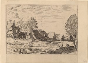 Kyläkatu tekijältä Johannes van Doetechum, the Elder and Lucas