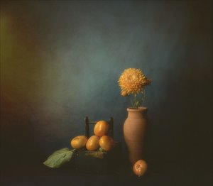 Syksyinen kaki-asetelma