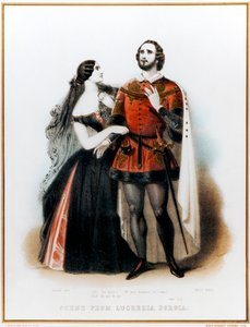 Gaetano Donizettin ooppera Lucrezia Borgia - Johdatus II-kohtaukseen Marion (italialainen tenori: 1810-1883) ja Grisin (1811-1869) kanssa Lontoossa, HM Theater Production, 6. kesäkuuta