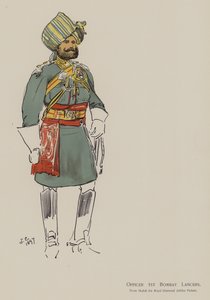 Upseeri 1. Bombay Lancers (värilitografia)
