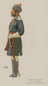 Upseeri 3rd Lancers, Hyderabadin osasto (värilitho)