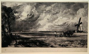Kevät, kaiverrus David Lucas (1802-81), n. 1829 (mezzotint & musta hiilimuste paperille) tekijältä John (after) Constable