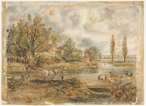 Valkoinen hevonen (akvarelli) tekijältä John (after) Constable