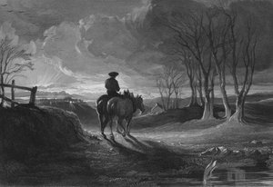 Kuvitus Robert Burnsin The Cottarin lauantai-iltaan, säe II (kaiverrus)