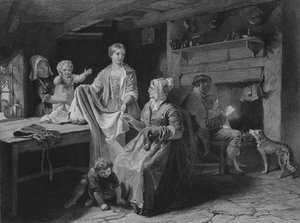 Kuvitus Robert Burnsin The Cottar