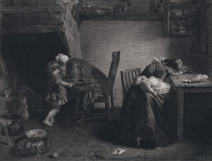 Robert Burnsin kuvitus sotilaan paluuseen (kaiverrus)