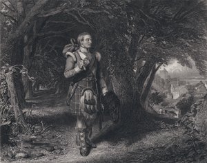 Robert Burnsin kuvitus sotilaan paluuseen (kaiverrus)