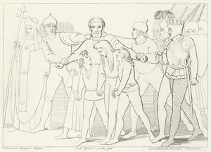 Kreivi Ugolino takavarikoitu, Inferno, Canto 33 (kaiverrus) tekijältä John (after) Flaxman