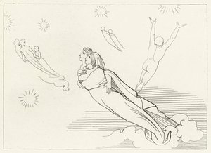 Souls Returning to Spheres, Paradise, Canto 4 (kaiverrus) tekijältä John (after) Flaxman