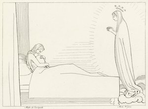 Cacciaguidan syntymä, Paratiisi, Canto 15 (kaiverrus) tekijältä John (after) Flaxman